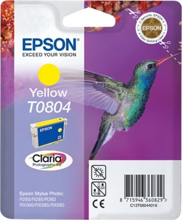 Epson T0804 Μελάνι Εκτυπωτή InkJet Κίτρινο (C13T08044011 C13T08044020)
