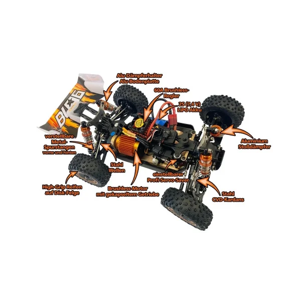 DF-3127 1:14 SCALE 4WD BRUSHLESS Buggy - BL06 EVOLUTION SPEED 80Km/h RTR