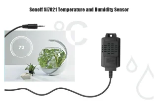 SONOFF Aισθητήρας θερμοκρασίας και υγρασίας SI7021, WiFi, 2.5mm, μαύρο