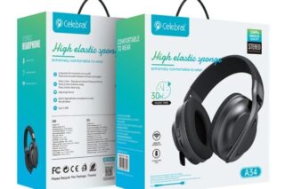 CELEBRAT headphones A34, ασύρματα & ενσύρματα, 40mm, 300mAh, μαύρα