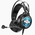 Hoco W101 Streamer Gaming Headphones – Ενσύρματα Ακουστικά με Διπλό Jack 3.5mm, Μικρόφωνο & LED – Μαύρα